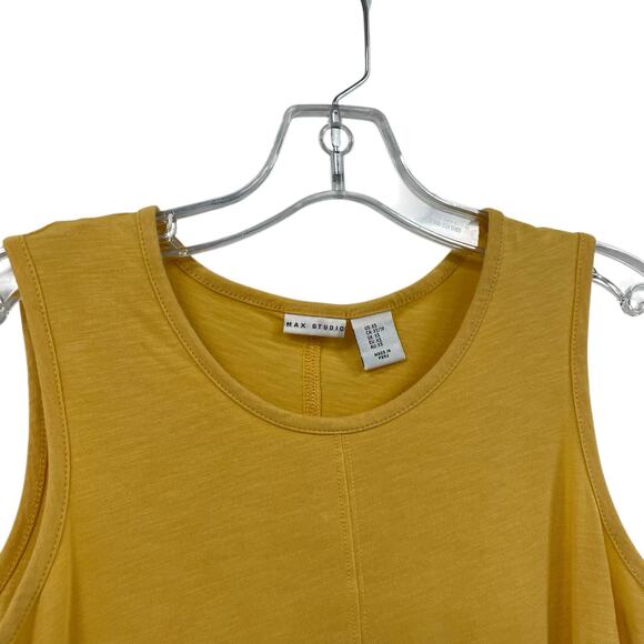 Max Studio Cotton Blend Yellow Tank Top Womens XS - Picture 2 of 5
